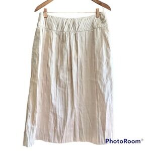 Dialogue A-line Cream Skirt Lined Women's Size 14 Crinkle Silky Classic QVC-NWT